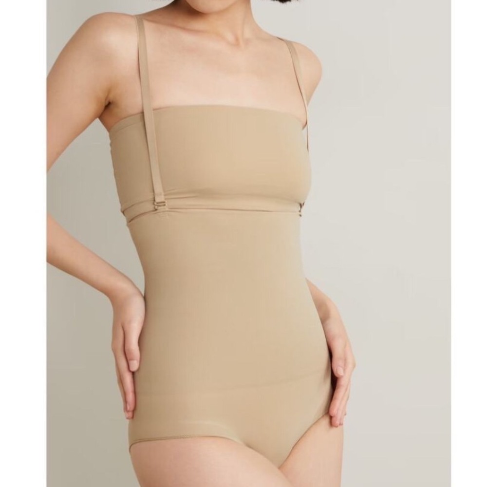 SKIMS | Fits Everybody Core Control High‎ Waisted Briefs Bodysuit, Clay, Size S